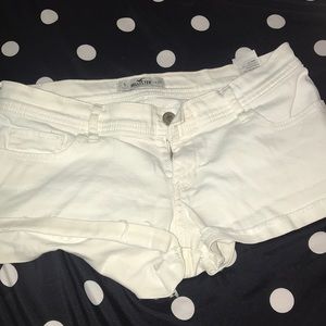 Hollister white denim shorts
